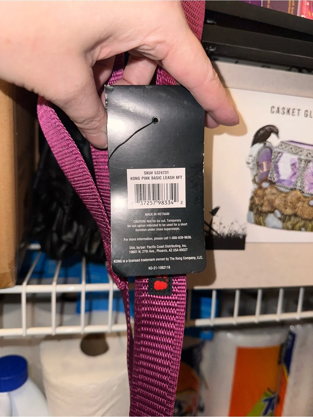 Kong Pink Dog Collar or Leash with Black Hardware